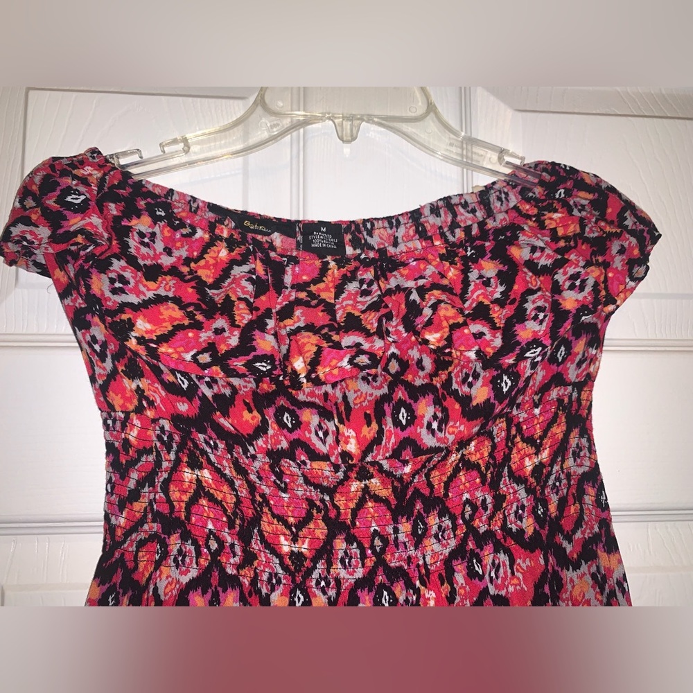 Cato Red and Black Patterned Dress